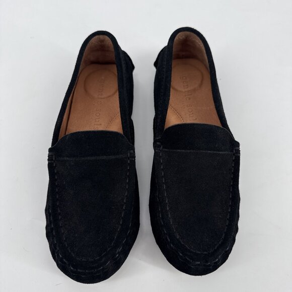 Gentle Souls Women’s Size 6.5 Mina Driver Black Suede Slip On Flats Shoes Comfy - Picture 2 of 8